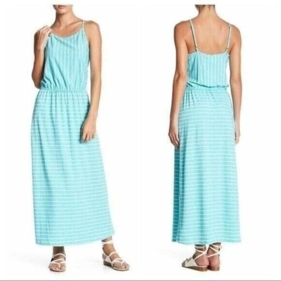 14th Place Womens Dress Strappy Striped Maxi Elasticized Waist Size XS - Picture 1 of 2